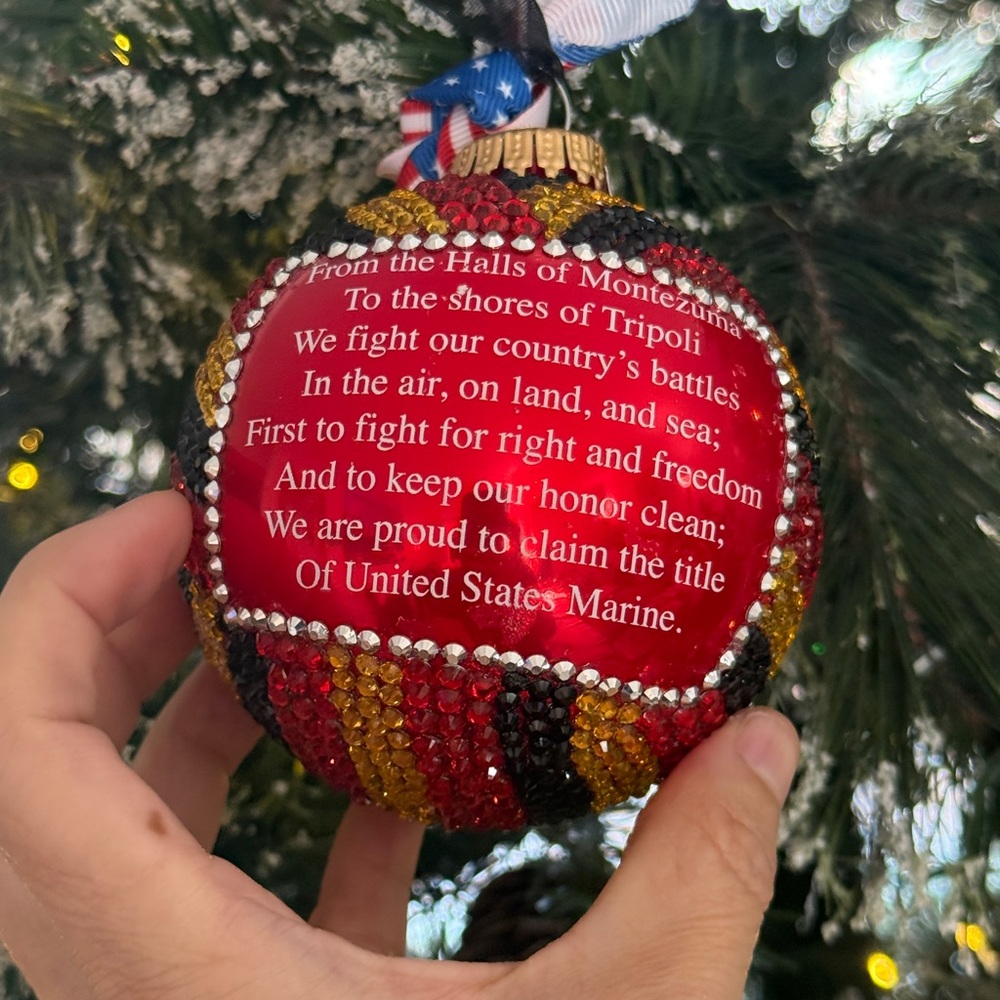 United States Marine Corps Holiday Ornament, Red, Gold, Christmas, Military Gift - Picture 8 of 10